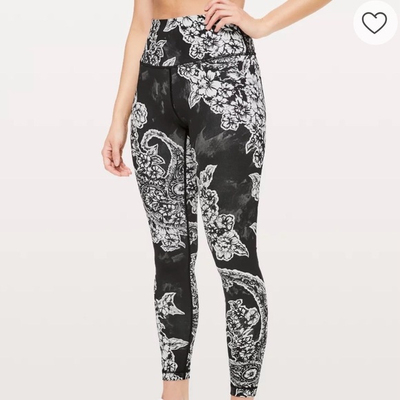 lululemon athletica Black and White Floral Leggings - Picture 10 of 12